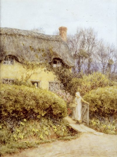 淡水の近くのコテージ 作： Helen Allingham